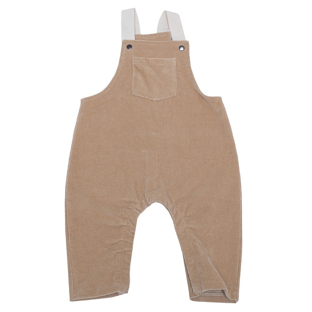 Greige tan soft cord Overalls - 6-9 months